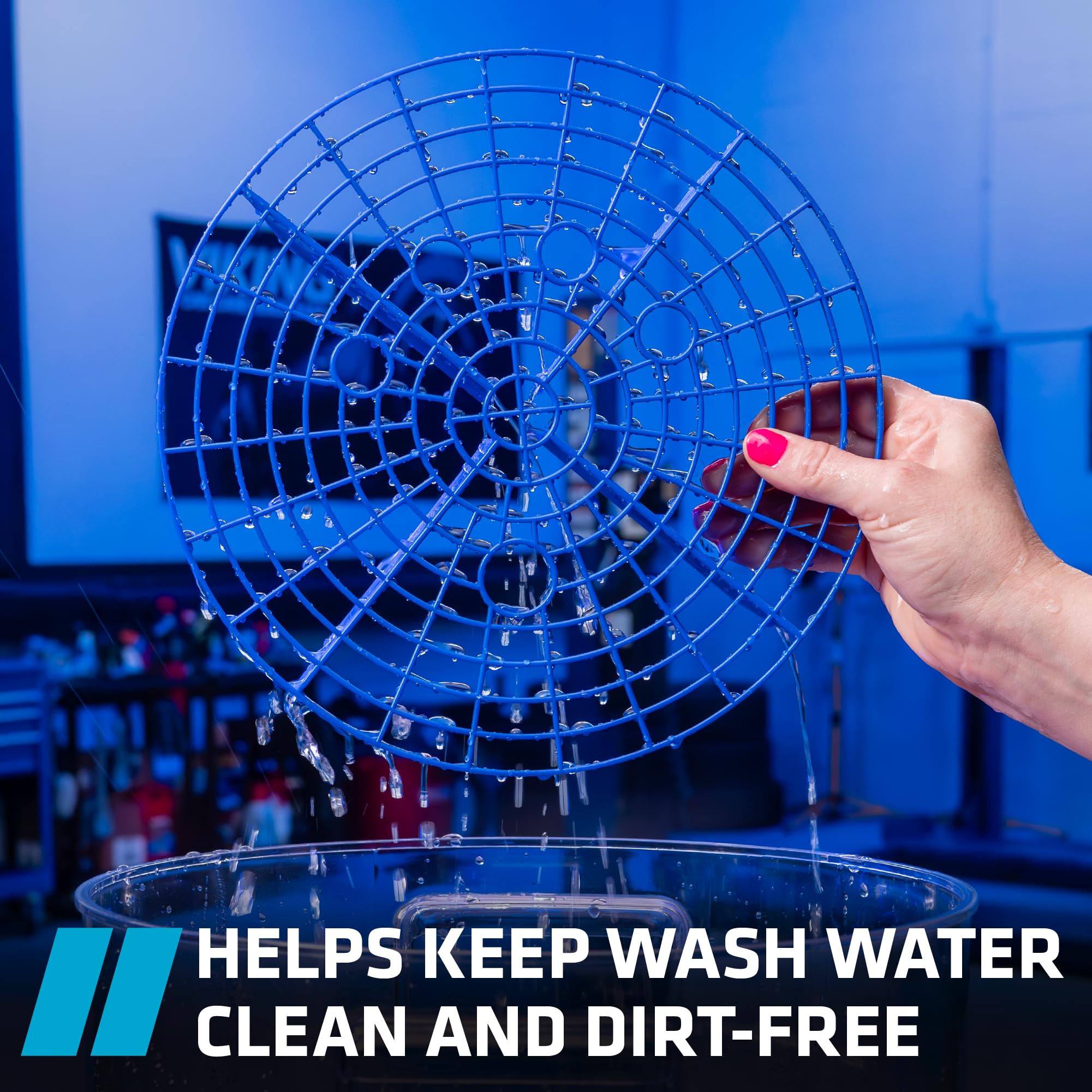 VIKING Automotive Bucket Insert Grit Trap for Car Wash and Detail Kits, Helps Remove Dirt and Debris from Microfiber, Mitts, Cloths, and Sponges, Blue - Image 6