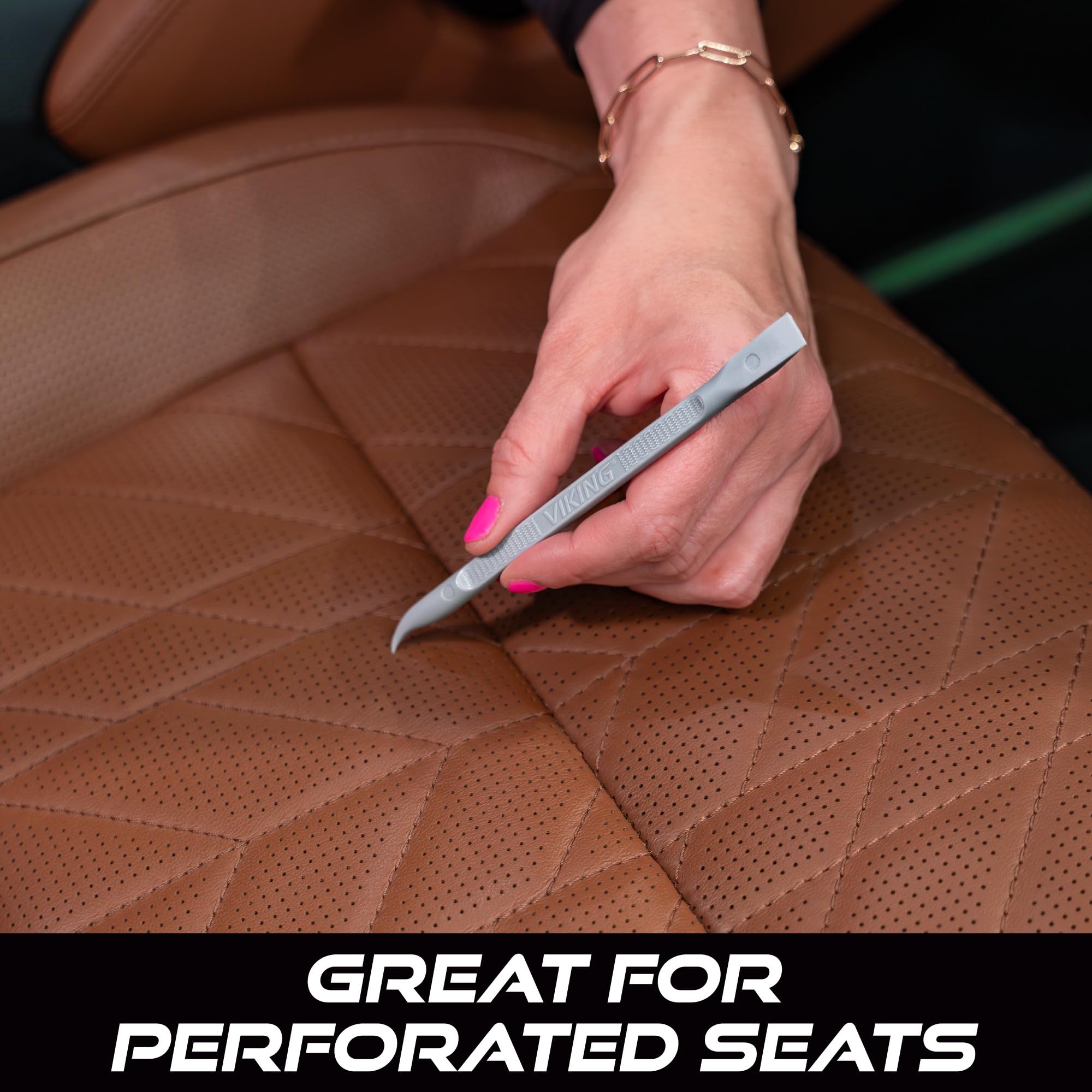 VIKING Car Detailing Pick Set for Car Detailing Kit, Safe Automotive Tool Set for Cleaning, Plastic Picks with 6 Cleaning Heads, Interior and Exterior Use, 6 Pack, Grey - Image 3