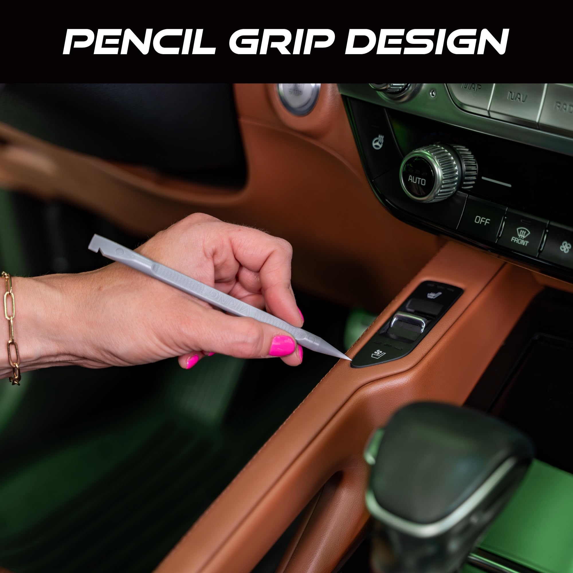 VIKING Car Detailing Pick Set for Car Detailing Kit, Safe Automotive Tool Set for Cleaning, Plastic Picks with 6 Cleaning Heads, Interior and Exterior Use, 6 Pack, Grey - Image 5