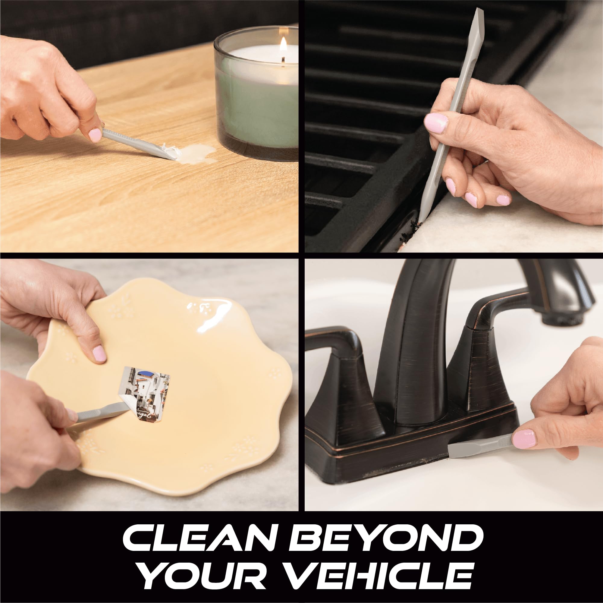 VIKING Car Detailing Pick Set for Car Detailing Kit, Safe Automotive Tool Set for Cleaning, Plastic Picks with 6 Cleaning Heads, Interior and Exterior Use, 6 Pack, Grey - Image 6