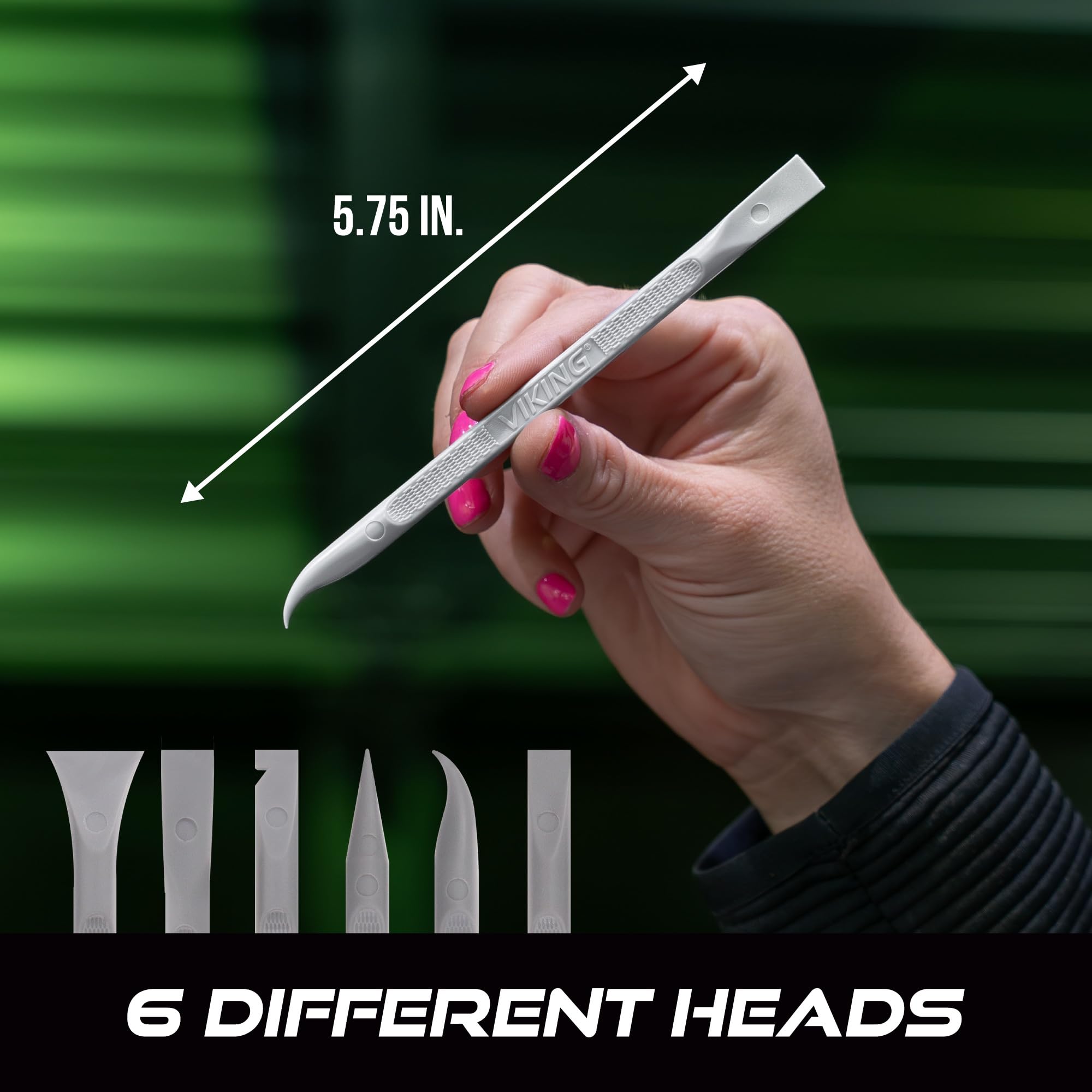 VIKING Car Detailing Pick Set for Car Detailing Kit, Safe Automotive Tool Set for Cleaning, Plastic Picks with 6 Cleaning Heads, Interior and Exterior Use, 6 Pack, Grey - Image 8