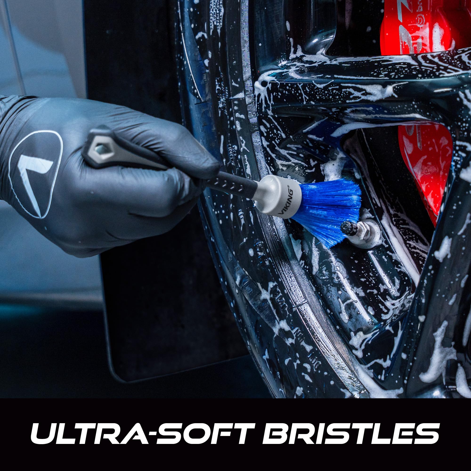 VIKING Cleaning Brush for Lug Nuts, Wheel Brush for Car Detailing Kit, Grey, 8.5 Inch x 1 Inch - Image 5