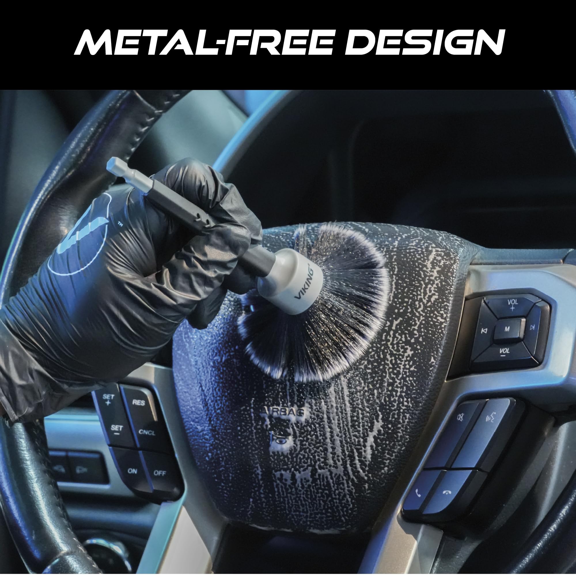 VIKING Drill Detail Brush Set, Professional 2 Pack with Super Soft Bristles for Interior, and Premium Bristle Blend for Exterior Detailing and Car Detailing Kit - Image 3