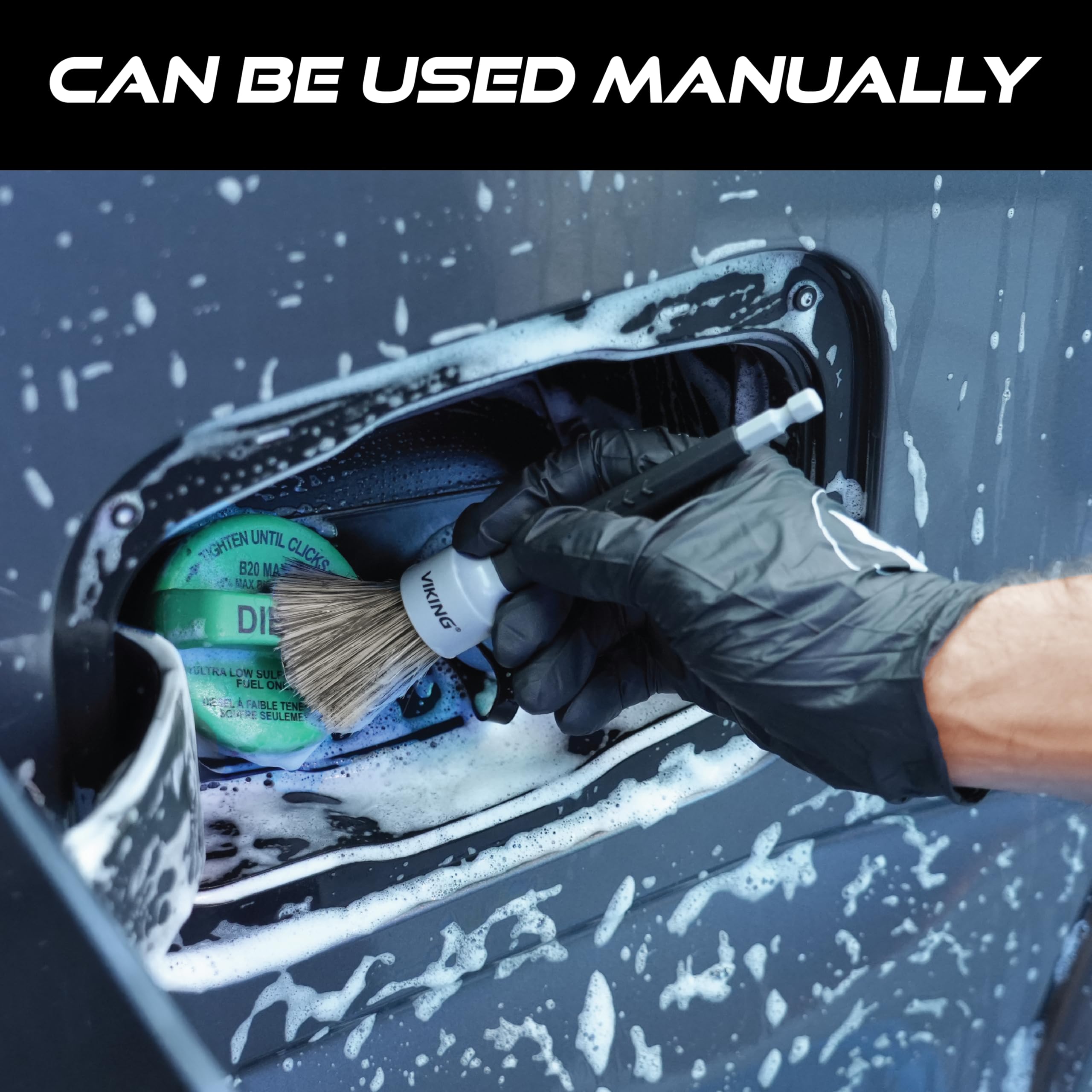 VIKING Drill Detail Brush Set, Professional 2 Pack with Super Soft Bristles for Interior, and Premium Bristle Blend for Exterior Detailing and Car Detailing Kit - Image 5