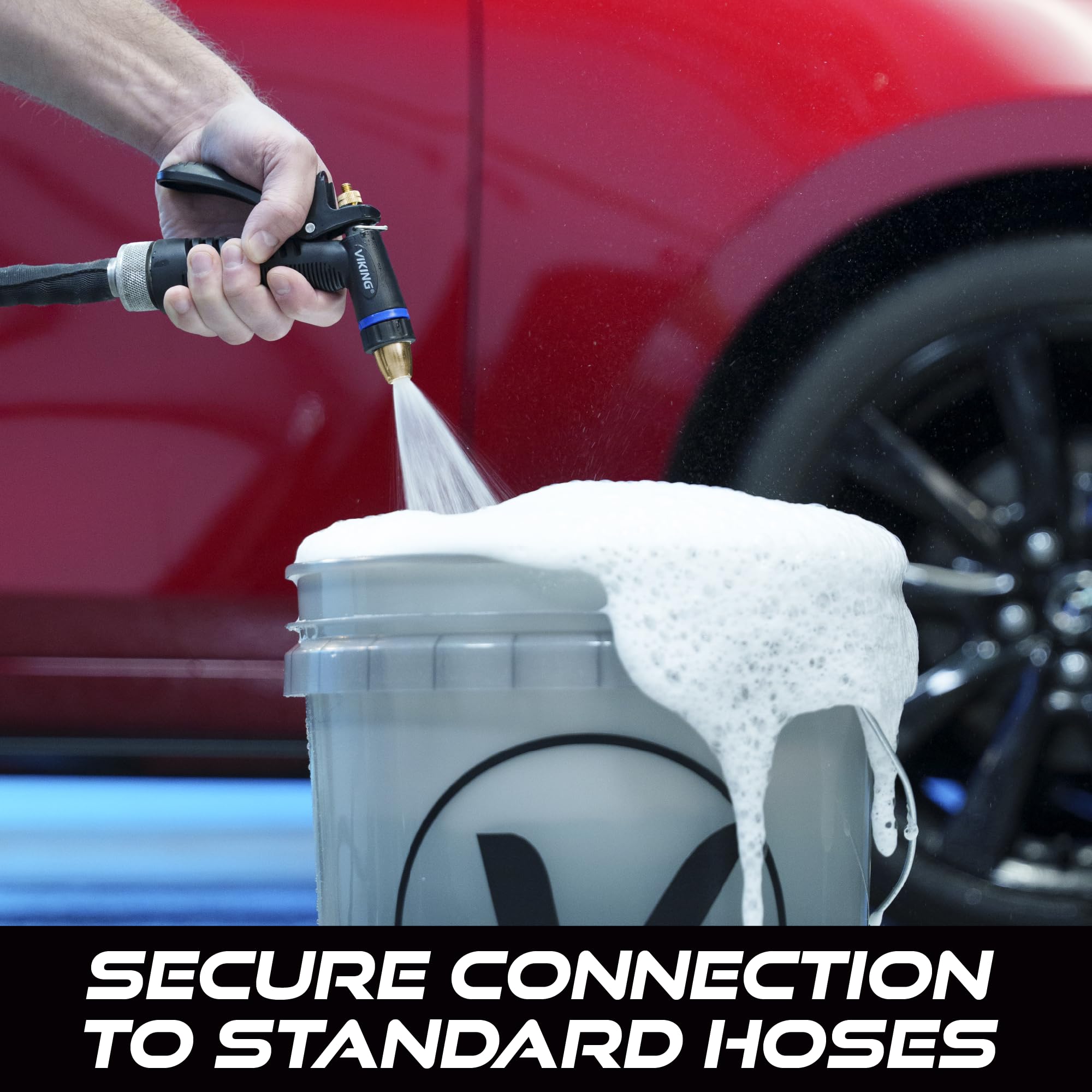 VIKING Hose Nozzle, Garden Hose Nozzle, Adjustable and Heavy Duty for Washing Car, Watering Plants, Washing Pets, and Home Use - Image 4