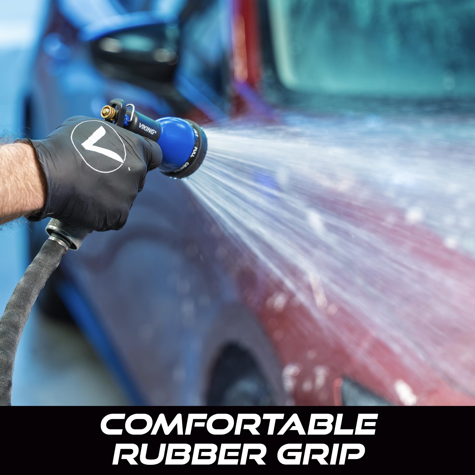 VIKING Hose Nozzle, Garden Hose Nozzle with 8 Spray Patterns, Adjustable and Heavy Duty for Washing Car, Watering Plants, Washing Pets, and Home Use - Image 3