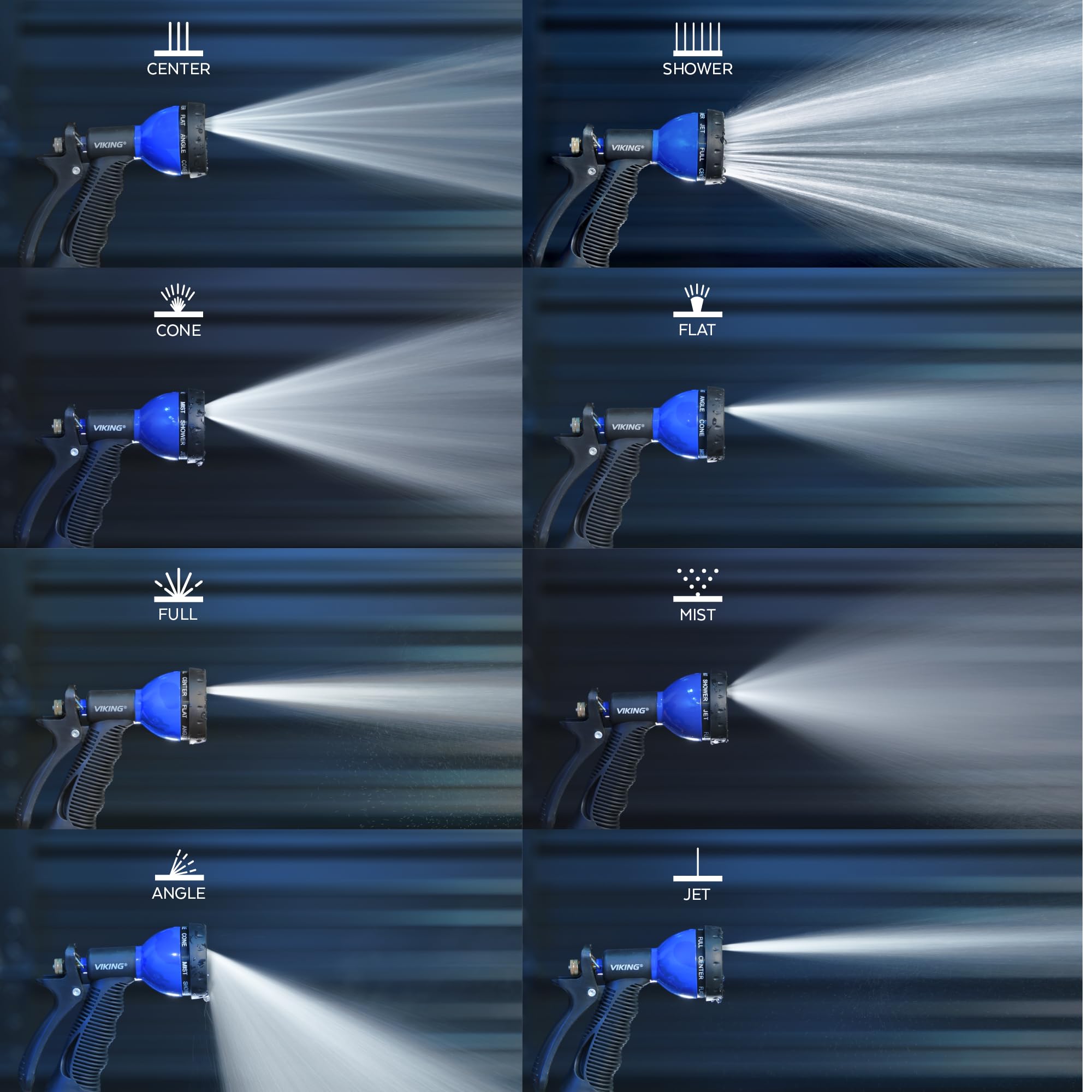 VIKING Hose Nozzle, Garden Hose Nozzle with 8 Spray Patterns, Adjustable and Heavy Duty for Washing Car, Watering Plants, Washing Pets, and Home Use - Image 4