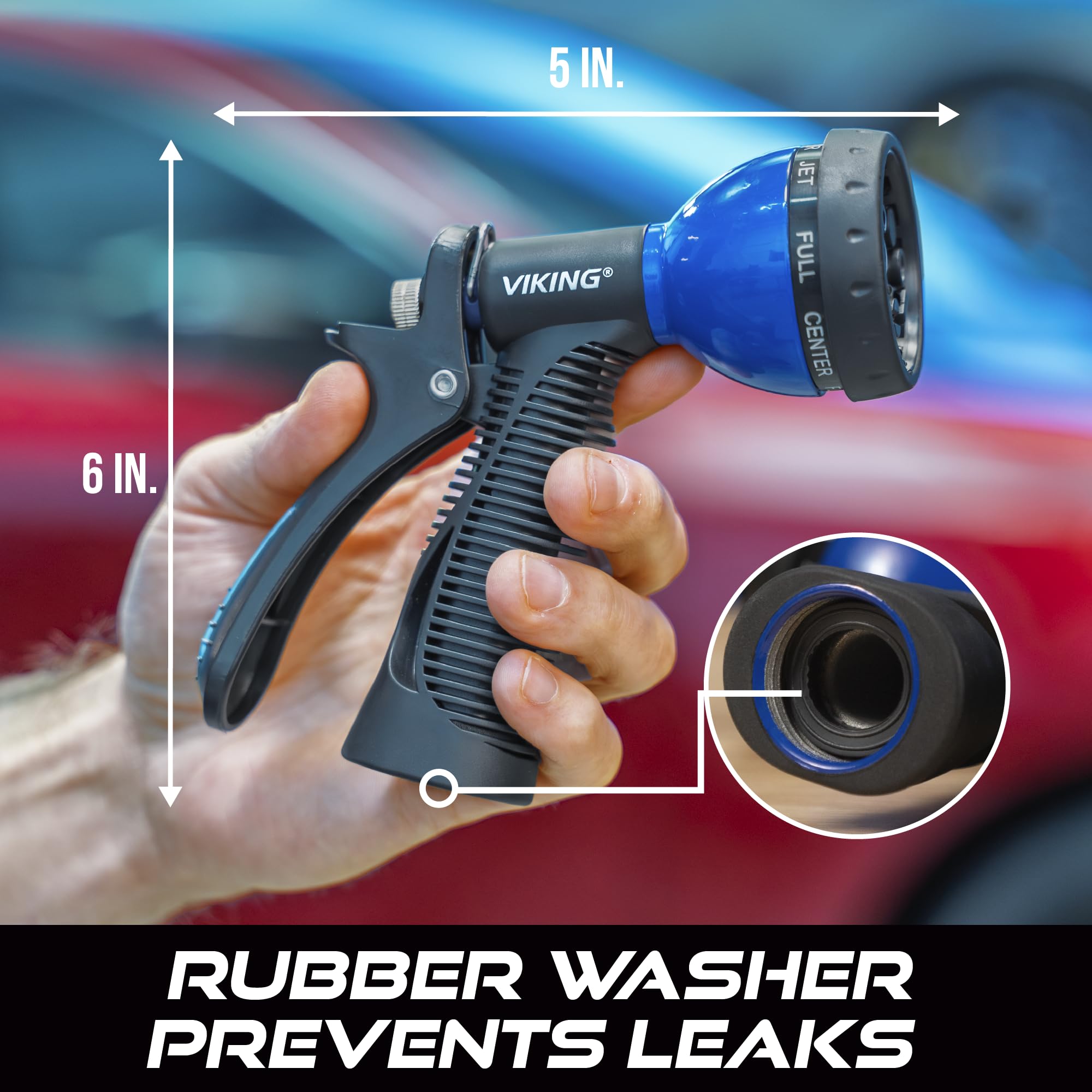 VIKING Hose Nozzle, Garden Hose Nozzle with 8 Spray Patterns, Adjustable and Heavy Duty for Washing Car, Watering Plants, Washing Pets, and Home Use - Image 6