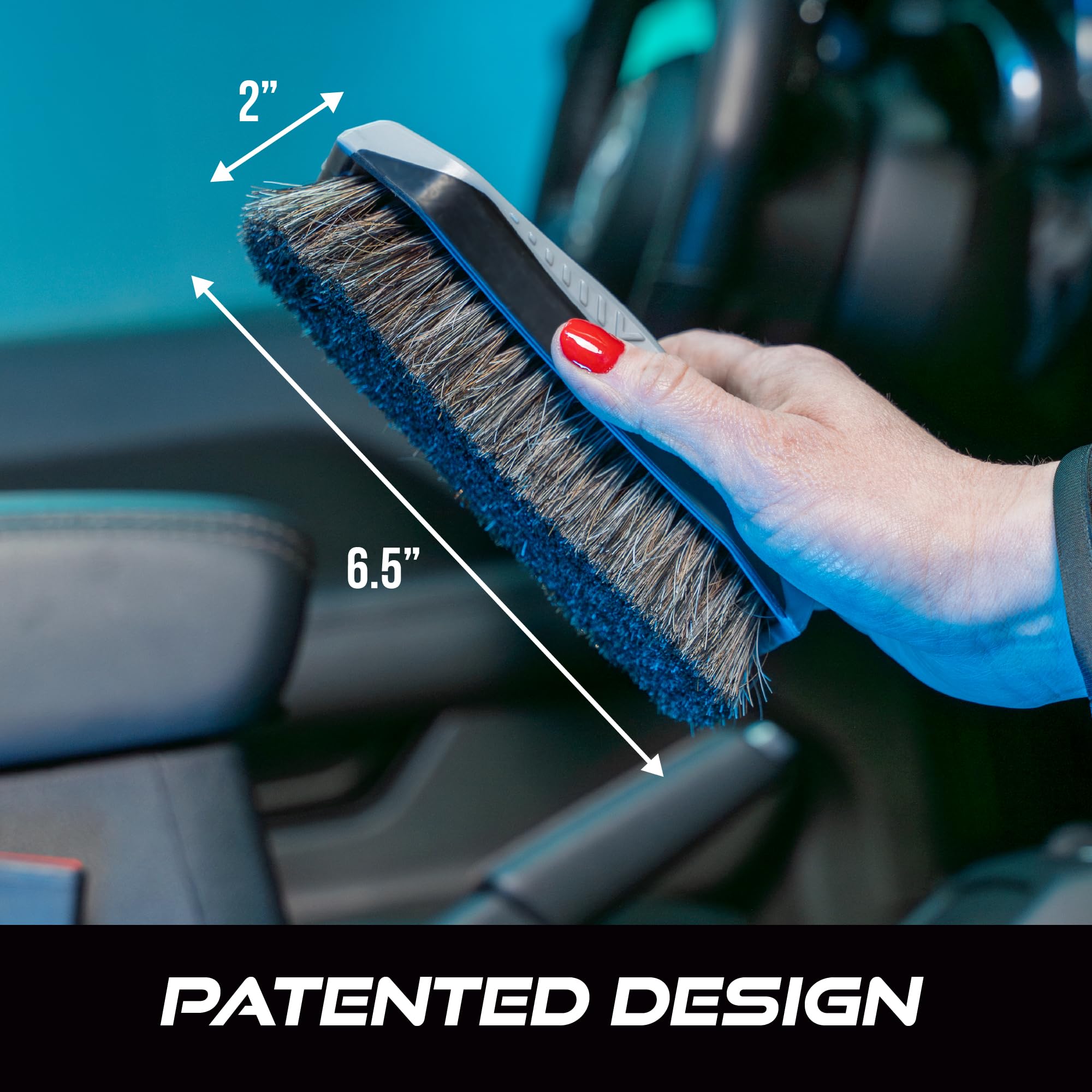 VIKING Leather Cleaner Brush, Horsehair Bristles for Car Interior, Cleaning Brush for Car and Home, Grey, 6.5 x 2.8 x 2 inch - Image 6