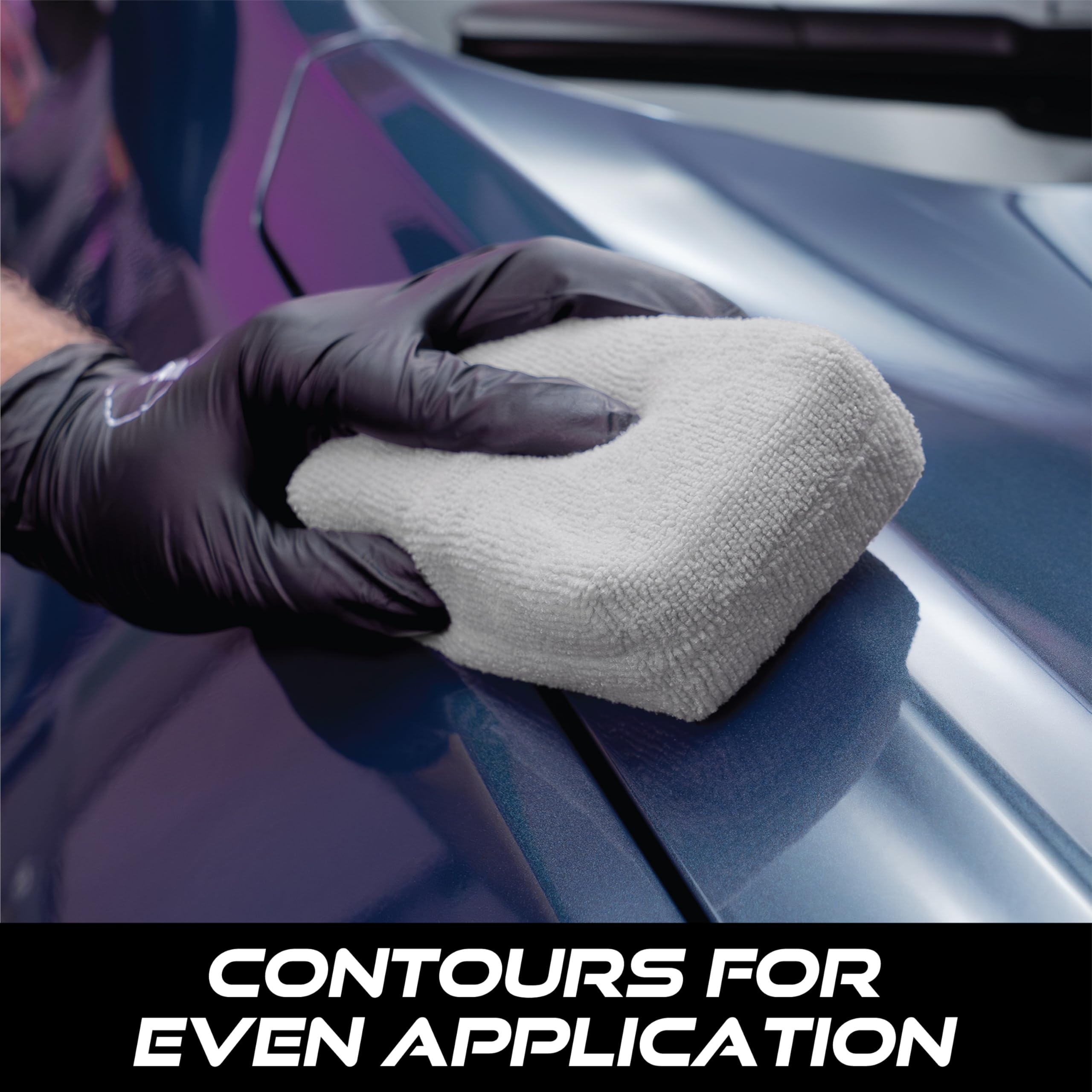 VIKING Microfiber Applicator Pads, Rectangular Polishing Pad, Cleaning Pads for Car Detailing, 3 Inch x 5 Inch, Grey, 6 Pack - Image 3