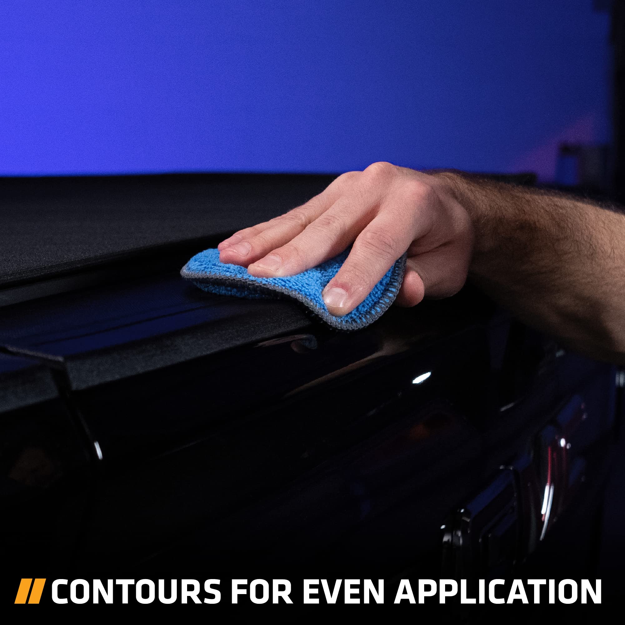 Viking Microfiber Car and Tire Wax Applicator Pads and Cleaning Pads - Blue/Grey, 5 in. Diameter, 6 Pack - Image 3