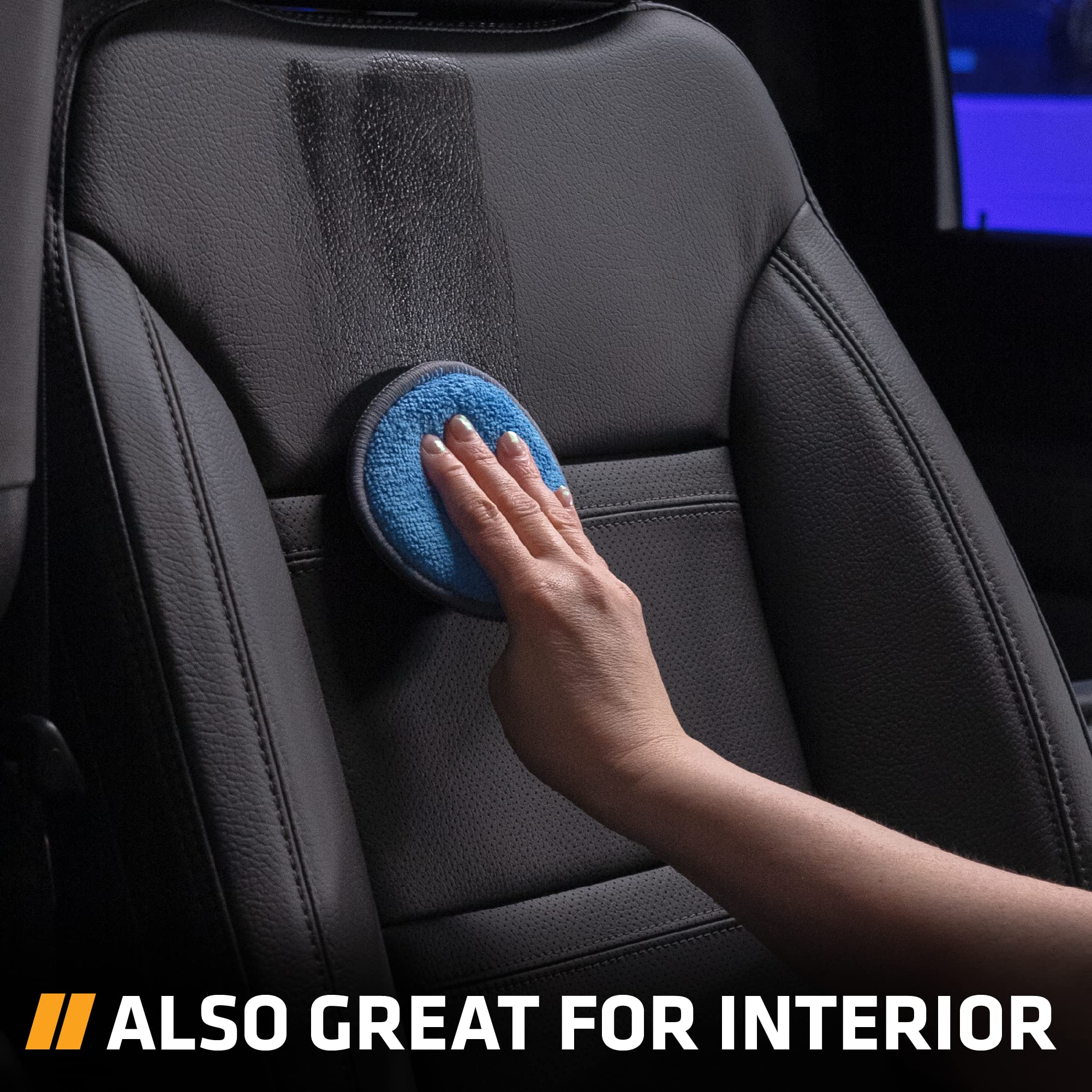 Viking Microfiber Car and Tire Wax Applicator Pads and Cleaning Pads - Blue/Grey, 5 in. Diameter, 6 Pack - Image 5