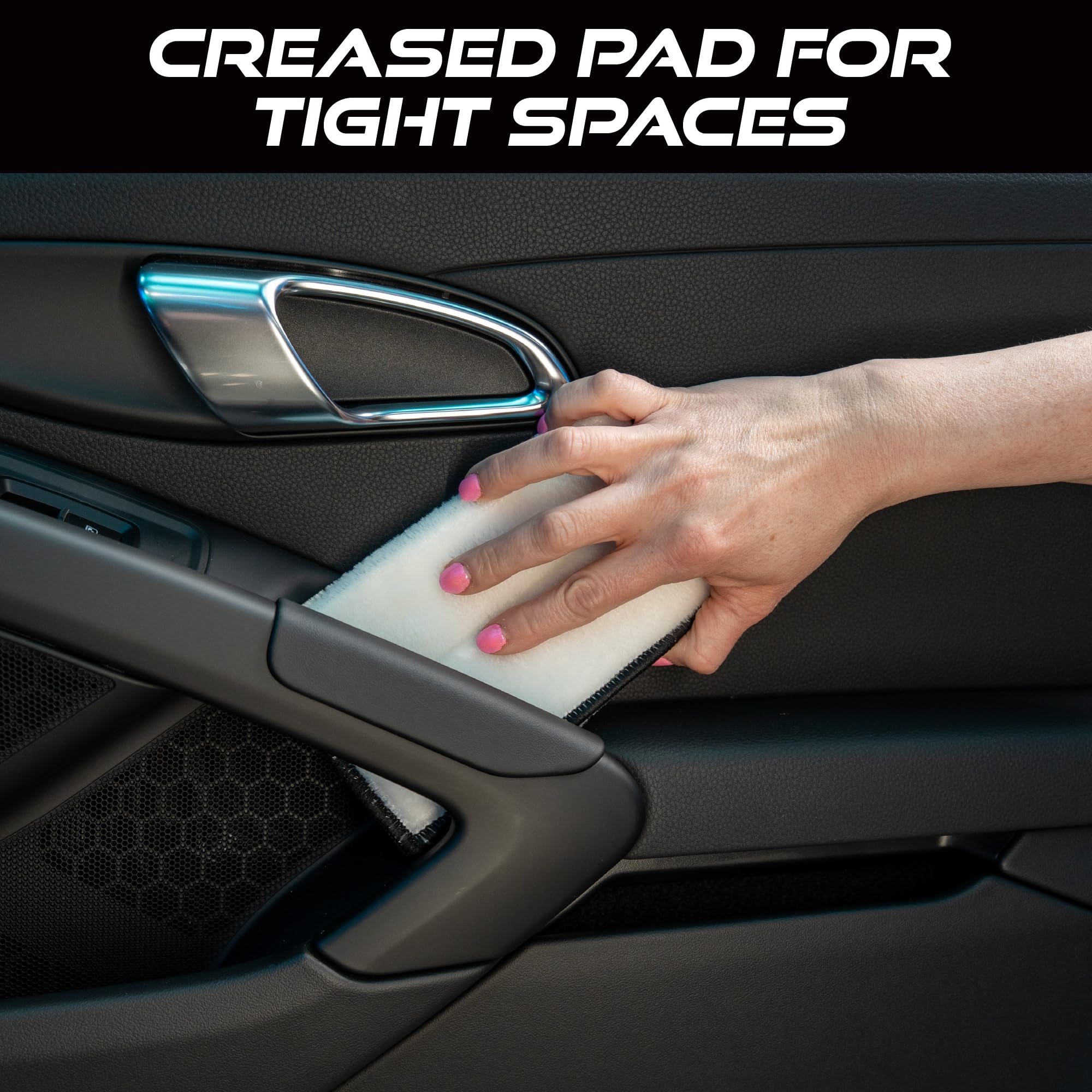 VIKING Microfiber Car Interior Cleaner Pads with Foam Core for Car Detailing Kit and Home, Microfiber and Nylon Bristles, Grey & White, 8 inch x 6.8 inch, 2 Pack - Image 3