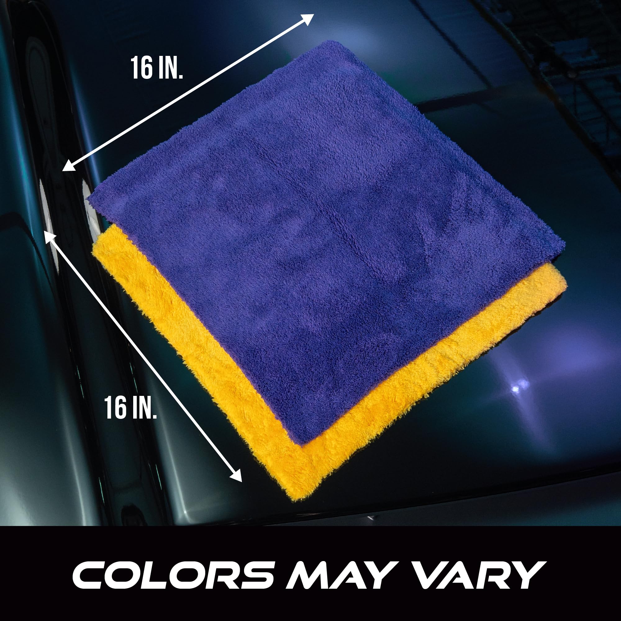 VIKING Microfiber Cleaning Cloth for Car Detailing, Ultra Plush Finishing Microfiber Towels for Car Cleaning Supplies, Yellow, 16 inch x 16 inch, 3 Pack - Image 6
