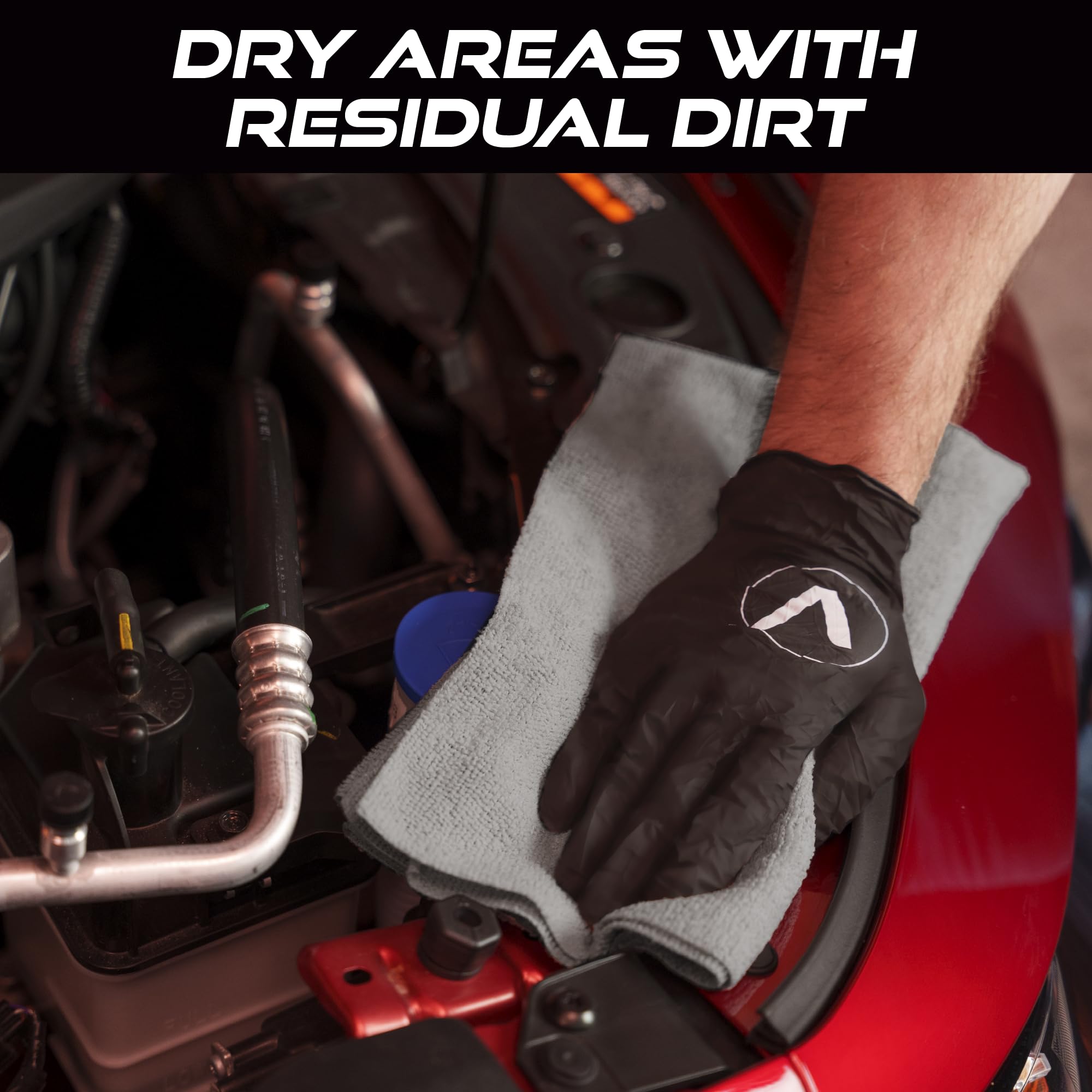 VIKING Microfiber Towel 12 Pack, Utility Car Drying Towels, Premium, Super Absorbent, Grey, 24 Inch x 24 Inch - Image 4