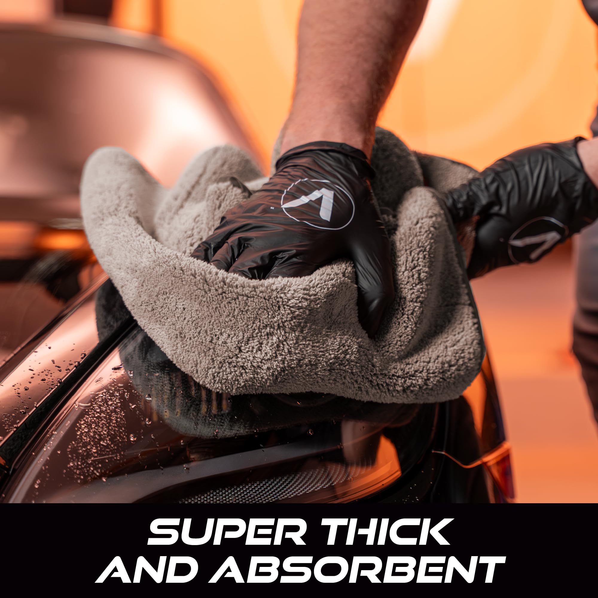 VIKING Microfiber Towel, Premium Car Drying Towel, Soft, Super Absorbent, Thick 1000gsm for Car Detailing Kit, Grey, 24 Inch x 24 Inch, 1 Pack - Image 4