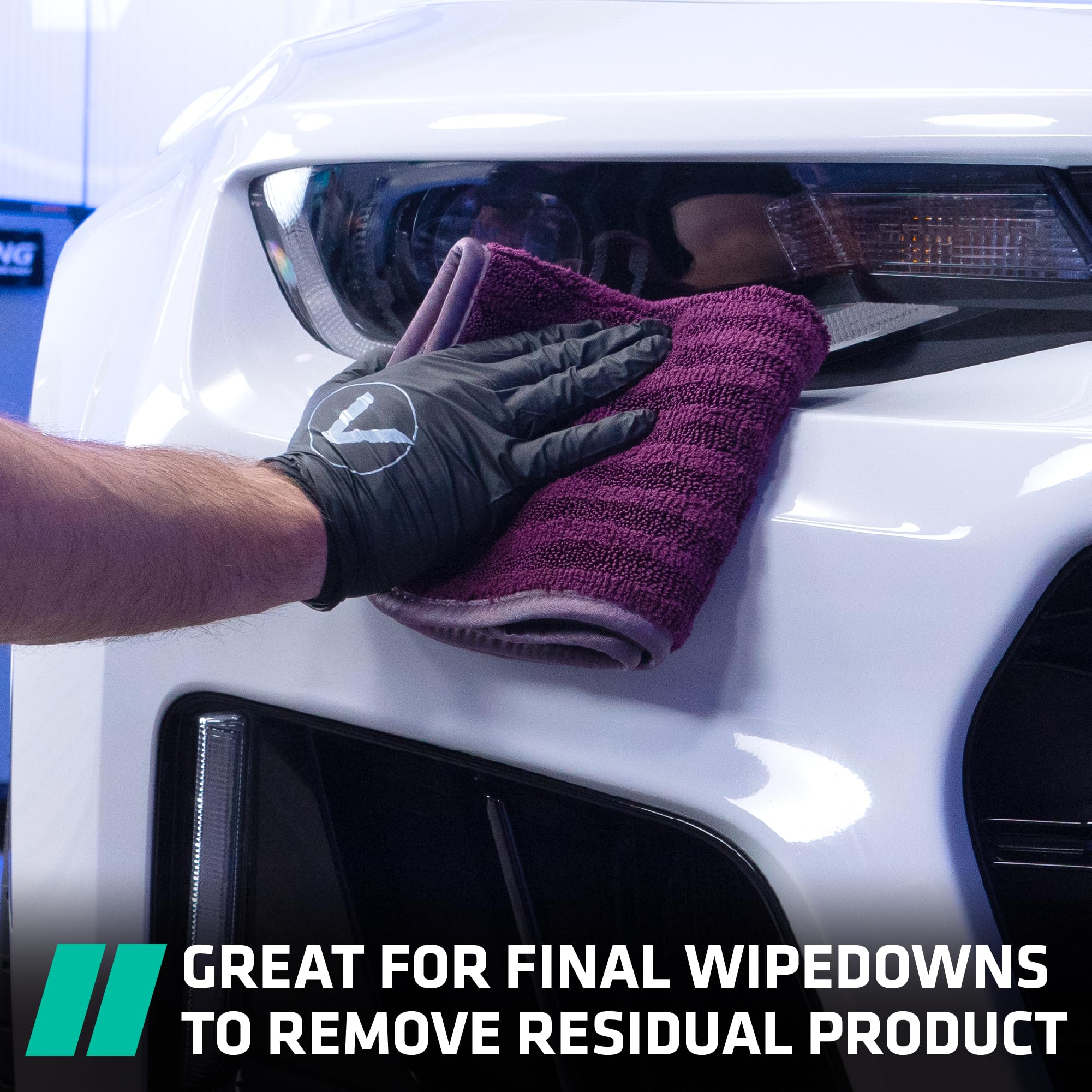 VIKING Microfiber Towels for Cars, Dual-Weave Professional Detailing Towel for Car Cleaning Kit, 14 Inch x 14 Inch, 5 Pack - Image 3