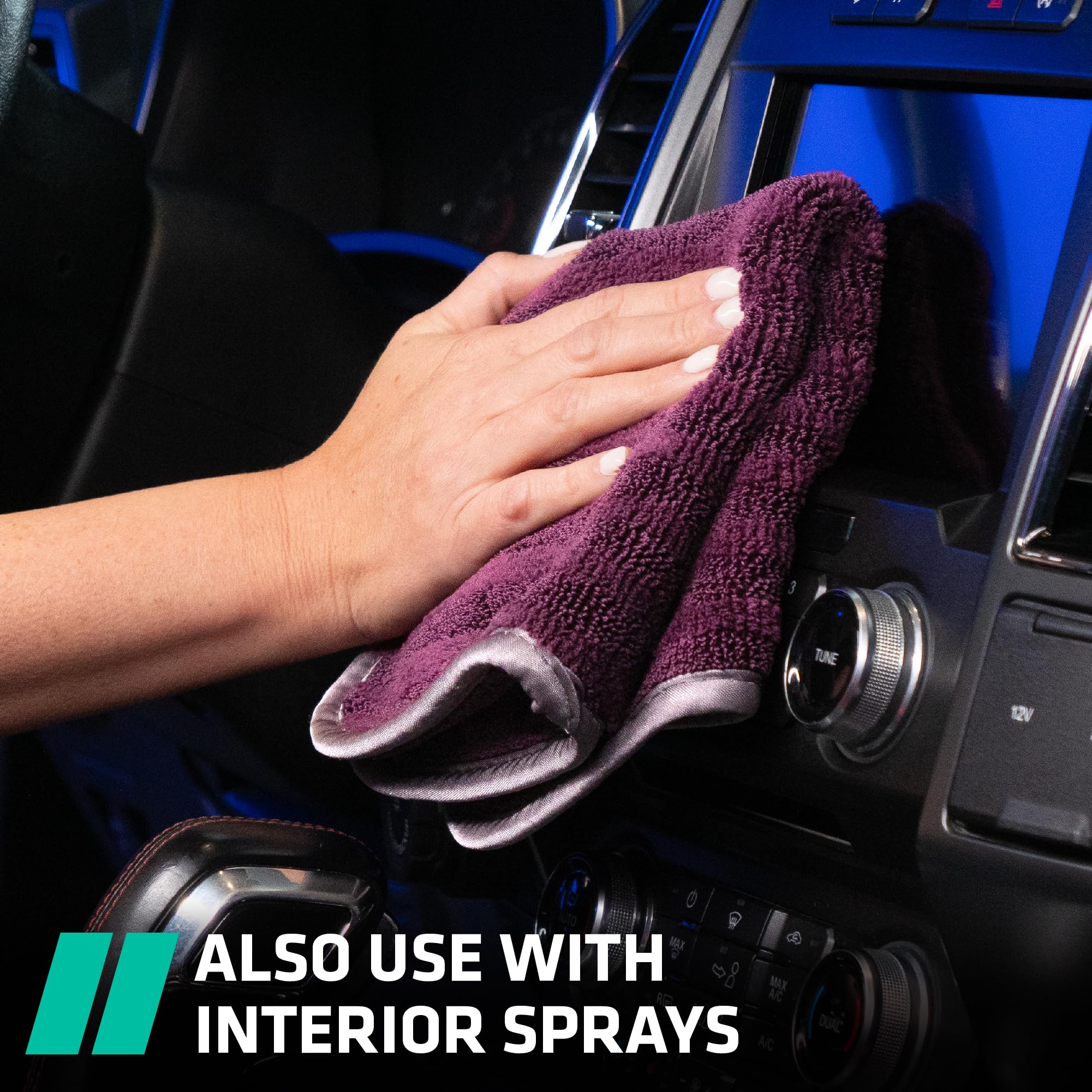 VIKING Microfiber Towels for Cars, Dual-Weave Professional Detailing Towel for Car Cleaning Kit, 14 Inch x 14 Inch, 5 Pack - Image 4