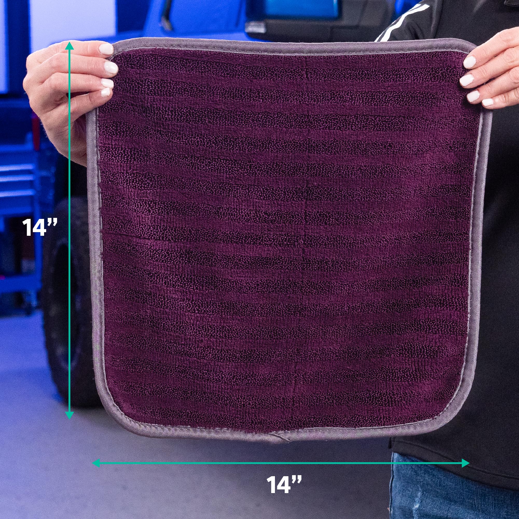 VIKING Microfiber Towels for Cars, Dual-Weave Professional Detailing Towel for Car Cleaning Kit, 14 Inch x 14 Inch, 5 Pack - Image 6