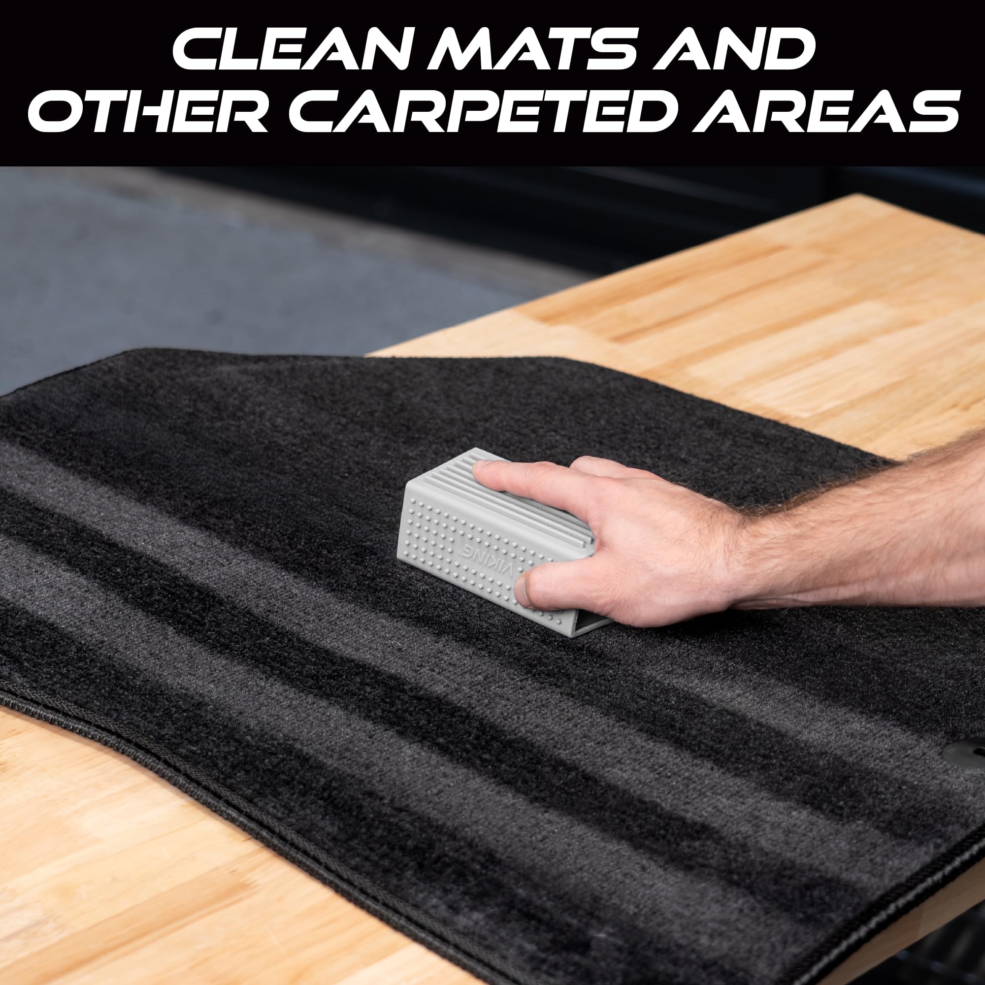 VIKING Pet Hair Remover for Car Detailing Kit, Reusable Dog and Cat Hair Remover, Silicone Brush for Carpet, Home, and Automotive Use, Grey, 4.8 x 2.5 x 3 Inch - Image 5