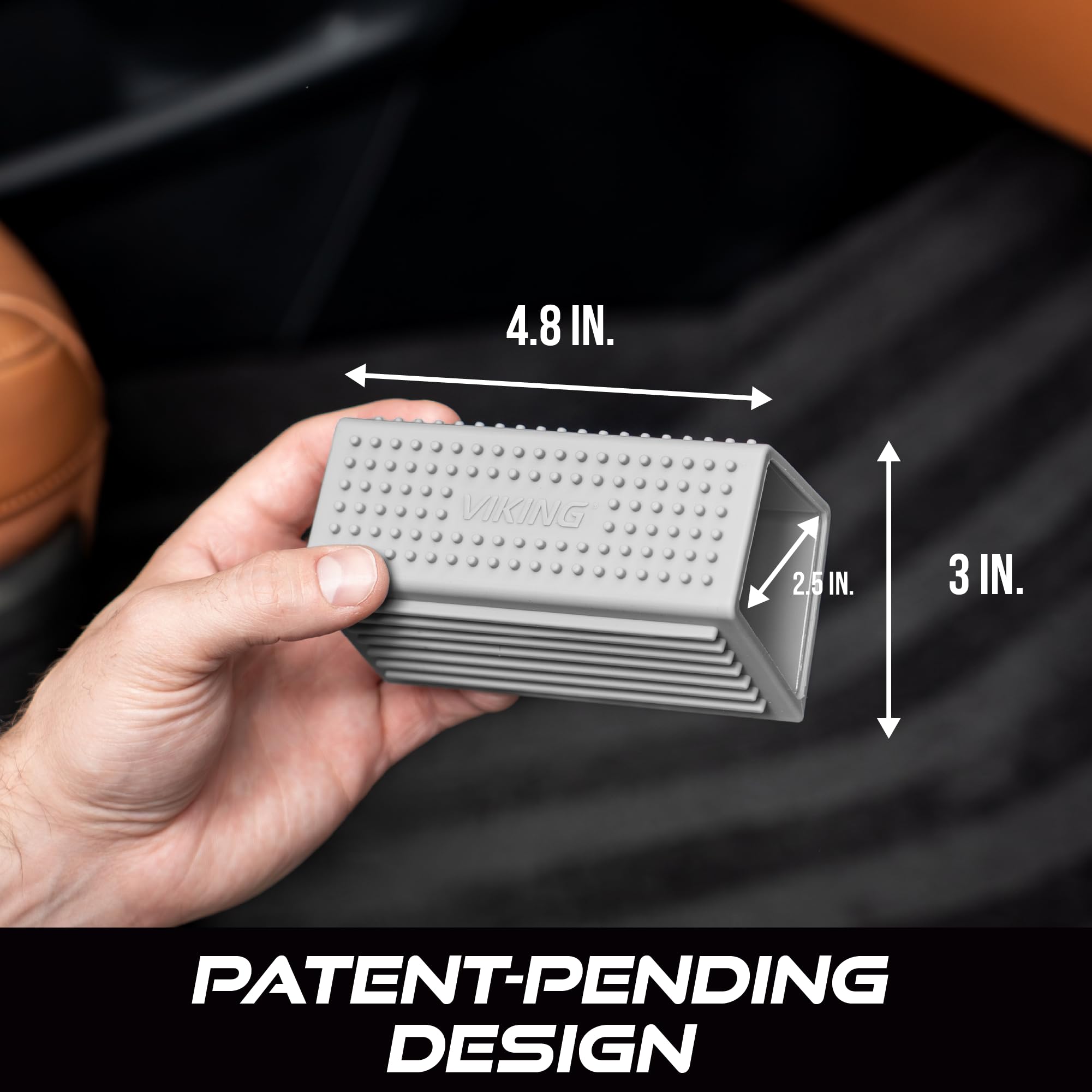 VIKING Pet Hair Remover for Car Detailing Kit, Reusable Dog and Cat Hair Remover, Silicone Brush for Carpet, Home, and Automotive Use, Grey, 4.8 x 2.5 x 3 Inch - Image 7