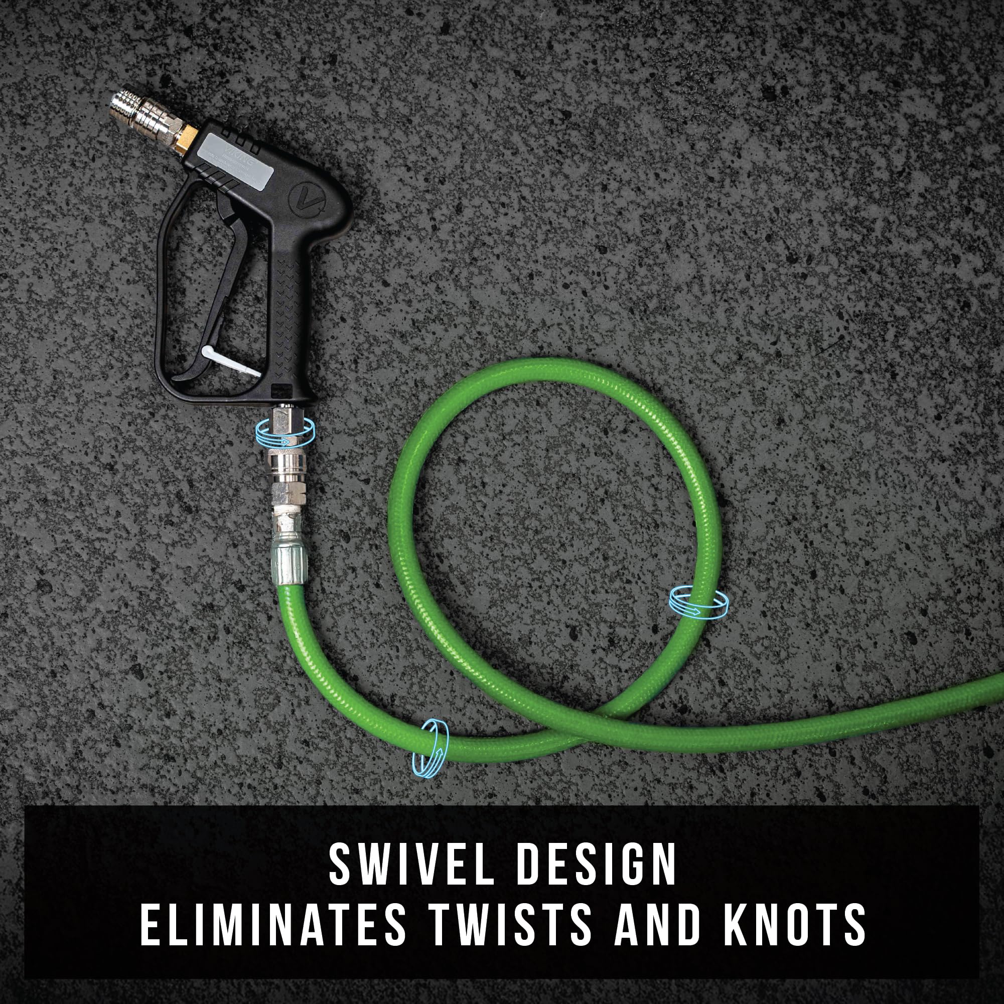 VIKING Premium Swivel Pressure Washer Gun, Short Handle with ¼” Quick Connect for a Gas or Electric Pressure Washer, Includes 3 Adapters and 2 Nozzles for Car Cleaning Kit - Image 5