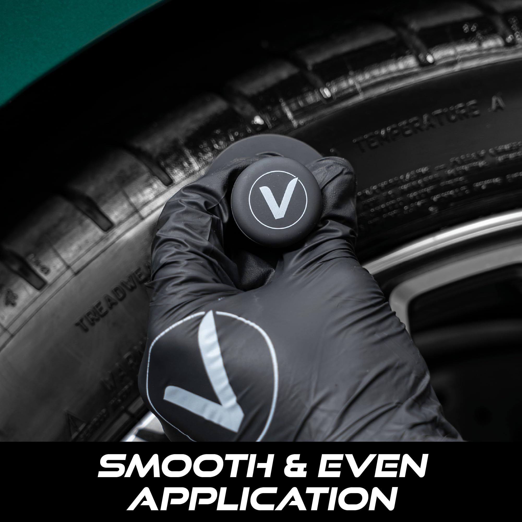 VIKING Tire Shine Applicator Brush, Automotive Tire Dressing Applicator Brush, Storage Stand Included for Detailing and Car Wash Kit, Black, 2.3 Inch Diameter - Image 4