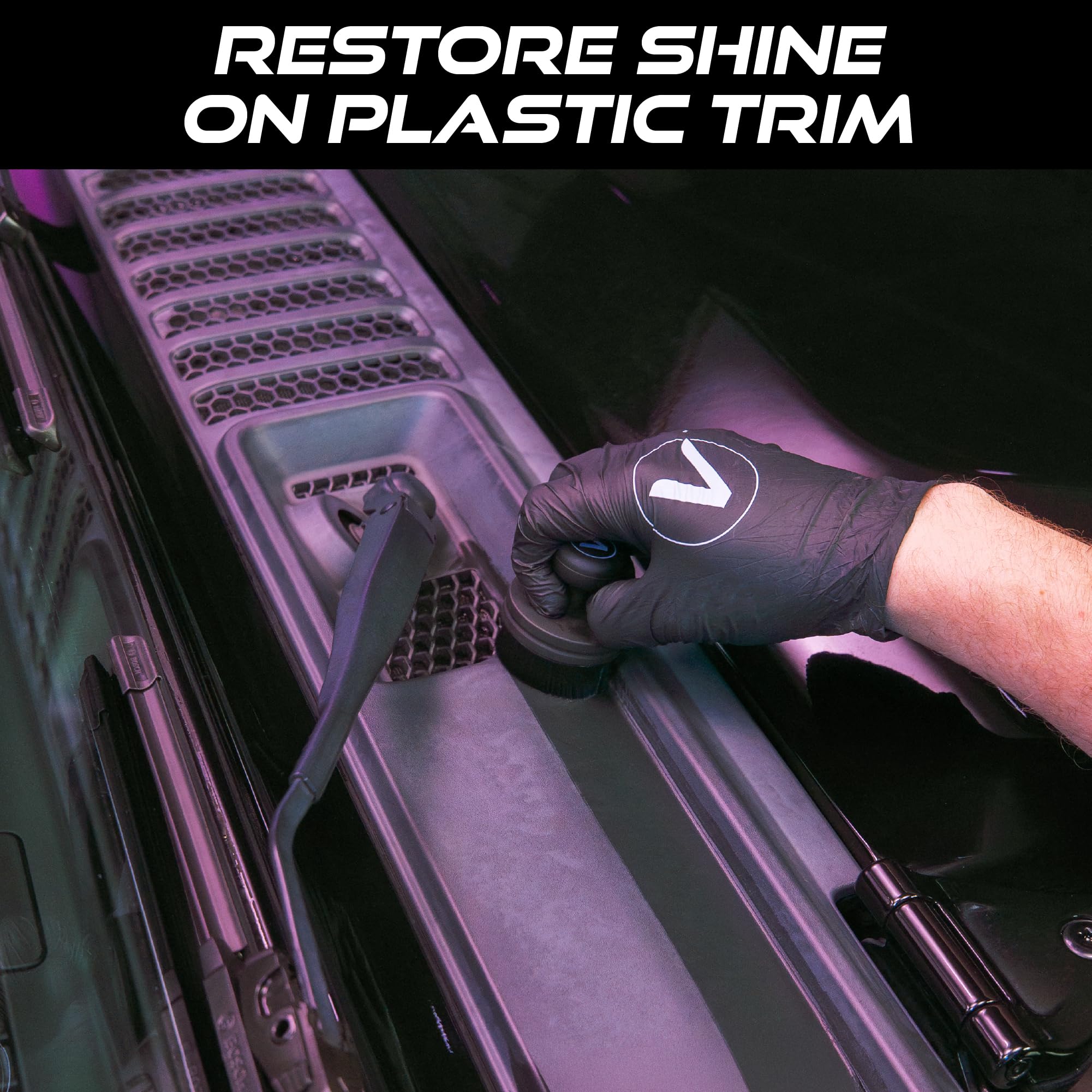 VIKING Tire Shine Applicator Brush, Automotive Tire Dressing Applicator Brush, Storage Stand Included for Detailing and Car Wash Kit, Black, 2.3 Inch Diameter - Image 7