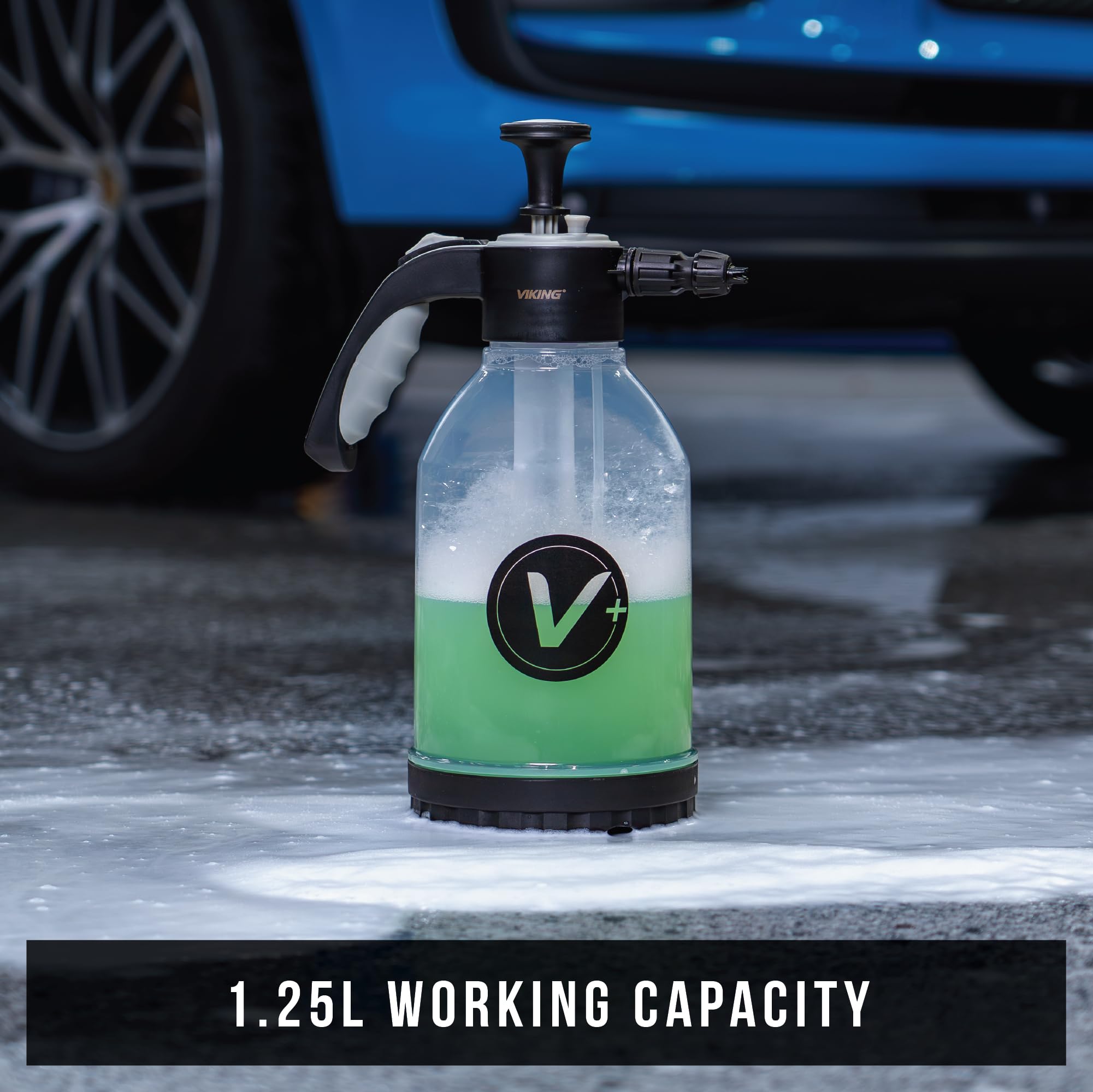 VIKING V+ Premium Foam Pump Sprayer for Car Cleaning Kit and Car Detailing Kit, Foaming Spray Bottle with Trigger Lock, Adjustable Nozzle; Clear Canister with Level Indicators; 1.25L Working Capacity - Image 7