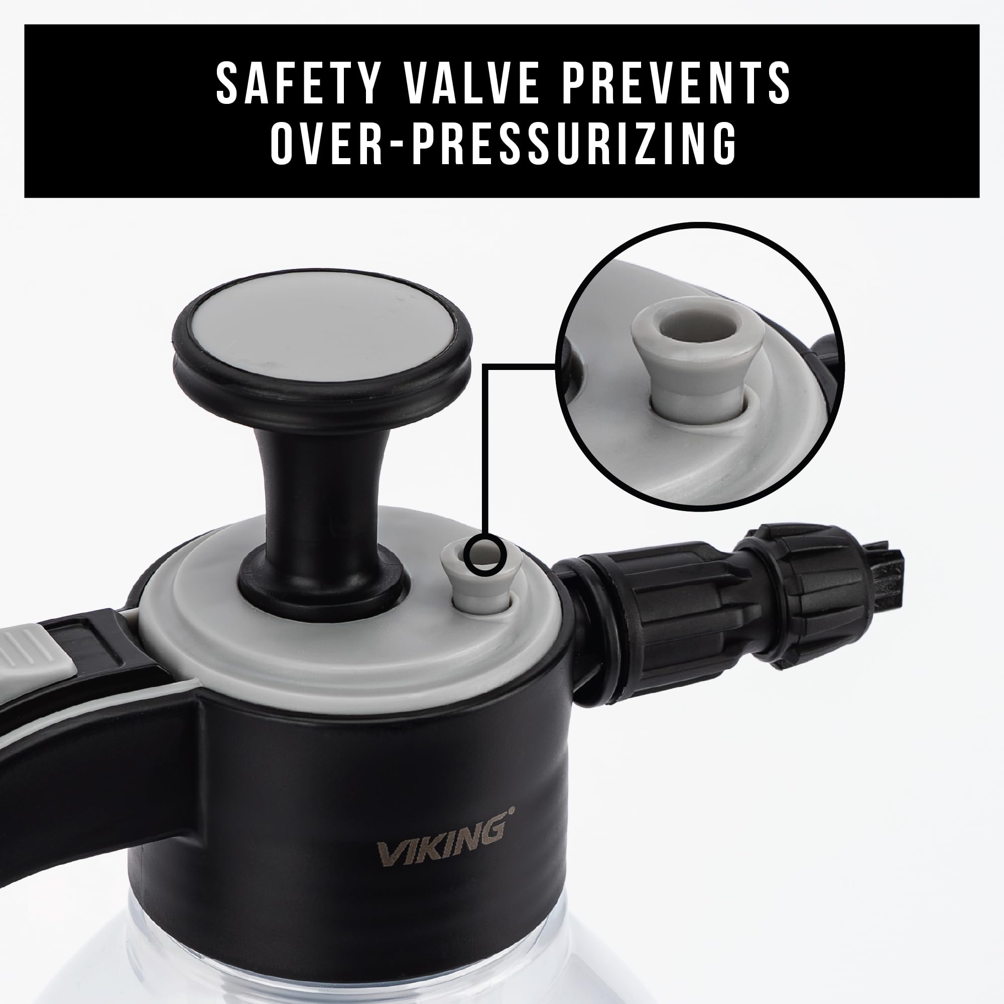 VIKING V+ Premium Foam Pump Sprayer for Car Cleaning Kit and Car Detailing Kit, Foaming Spray Bottle with Trigger Lock, Adjustable Nozzle; Clear Canister with Level Indicators; 1.25L Working Capacity - Image 8