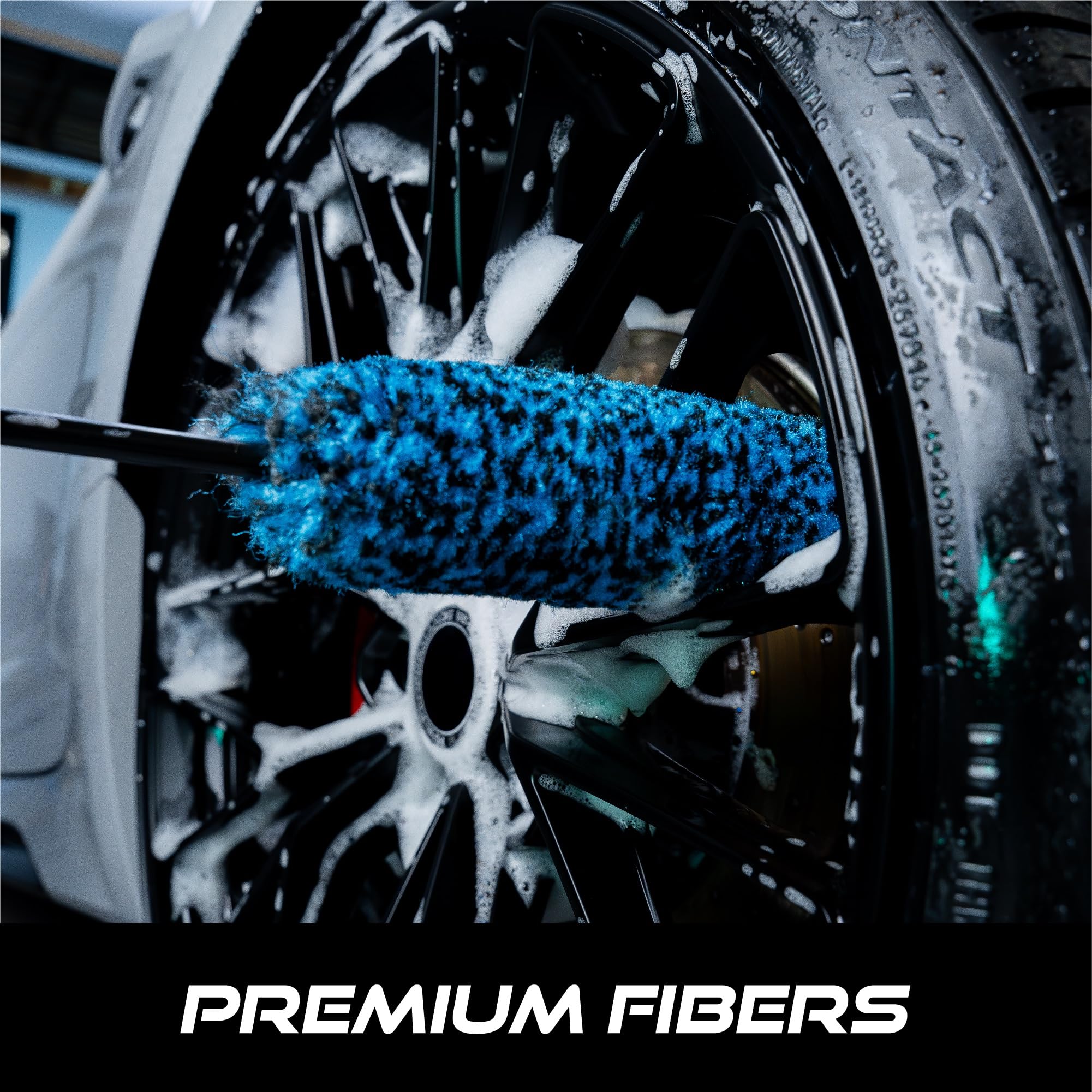 VIKING Wheel Barrel Brush, Cleaning Brush for Wheels and Car Detailing Kit, Regular Diameter, 16 Inch Length, Teal, 1 Pack - Image 4